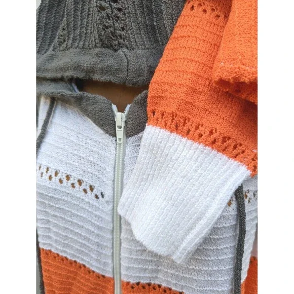 Biucly Women's Lightweight Color Block Striped Hoodies Knit V Neck Sweaters : Biucly Womens Casual Floral Print Boho Clothes Loose